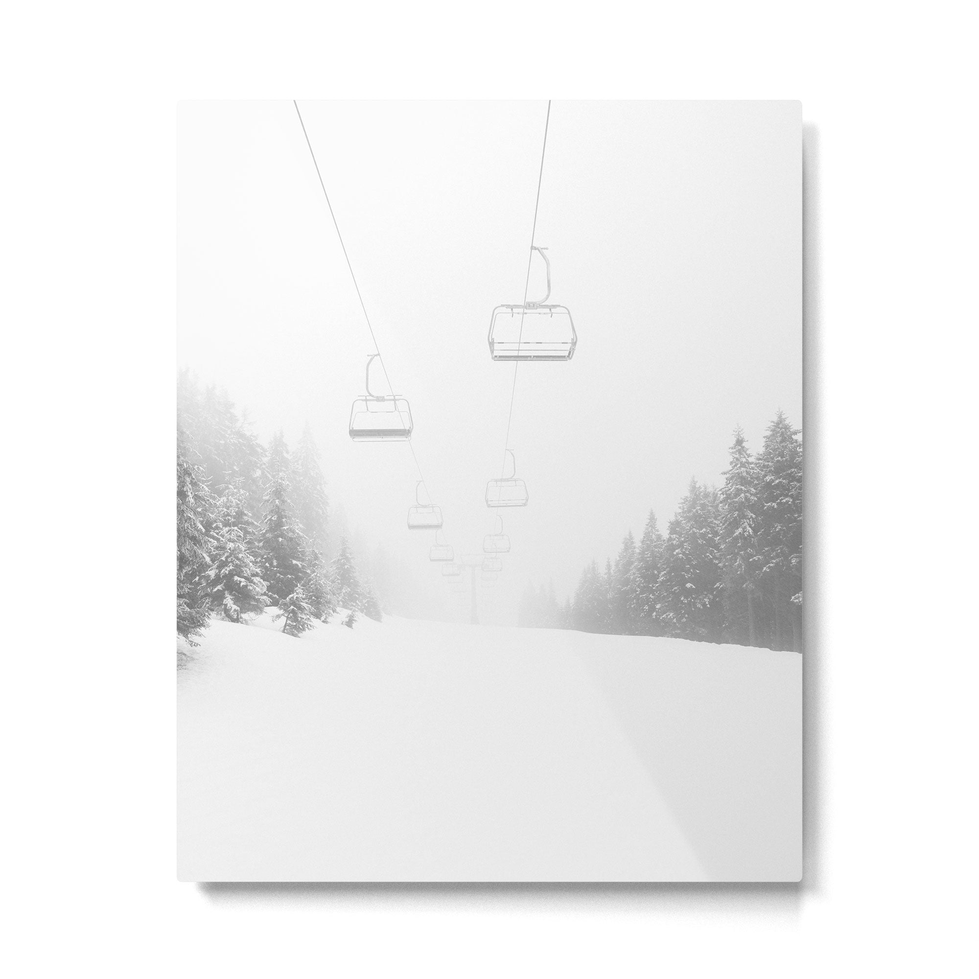 Winter Ski Lift Metal Print Gallery Image 4