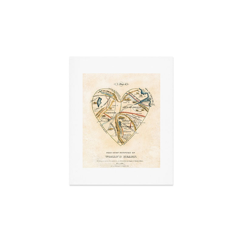 "A Map of the Open Country of a Woman's Heart" by D. W. Kellogg (c. 1833-1842) Art Print Gallery Image 1