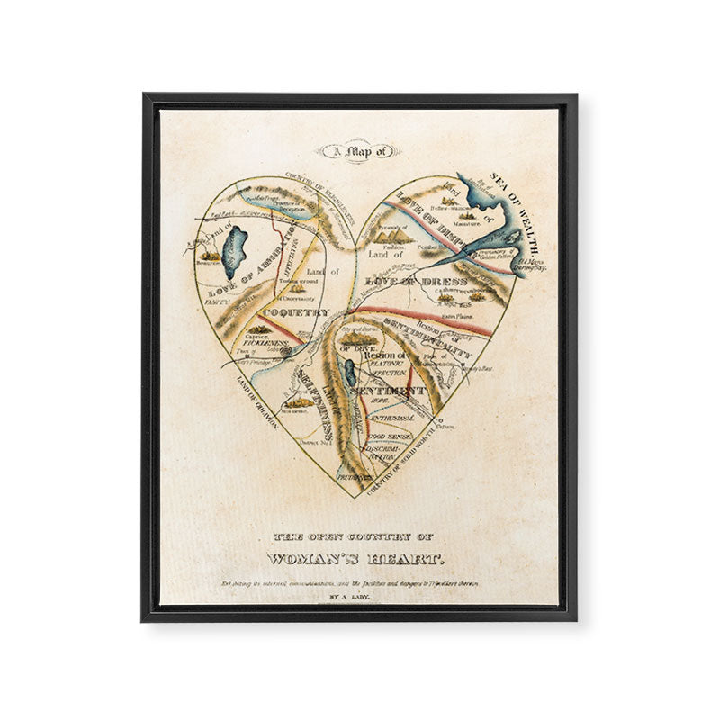 "A Map of the Open Country of a Woman's Heart" by D. W. Kellogg (c. 1833-1842) Framed Canvas Print Gallery Image 6