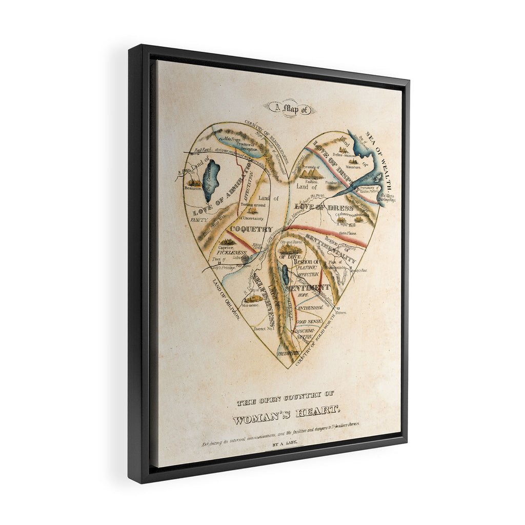 "A Map of the Open Country of a Woman's Heart" by D. W. Kellogg (c. 1833-1842) Framed Canvas Print Gallery Image 2