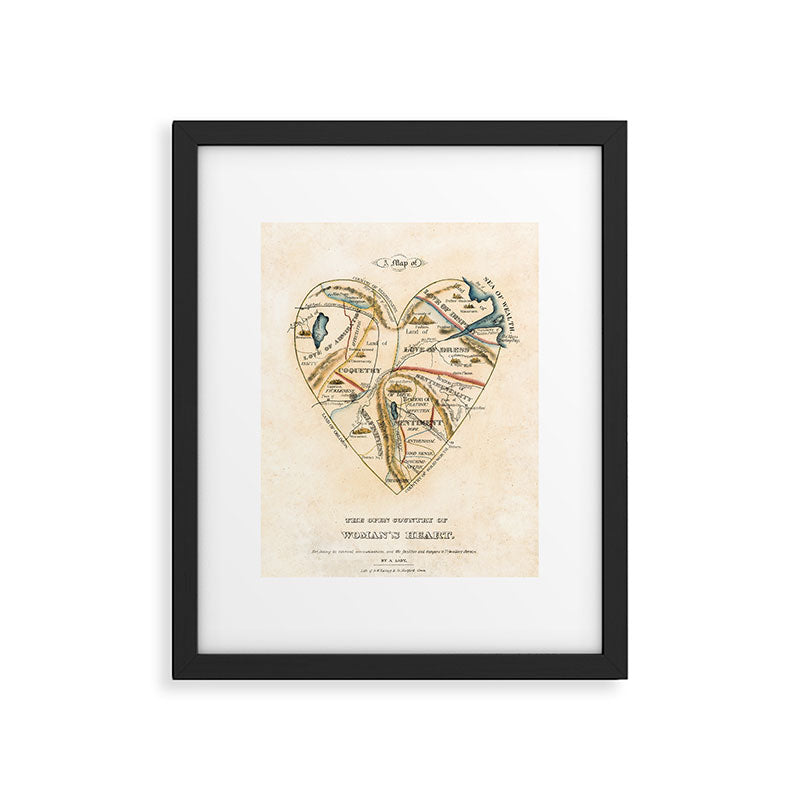 "A Map of the Open Country of a Woman's Heart" by D. W. Kellogg (c. 1833-1842) Framed Art Print Gallery Image 5