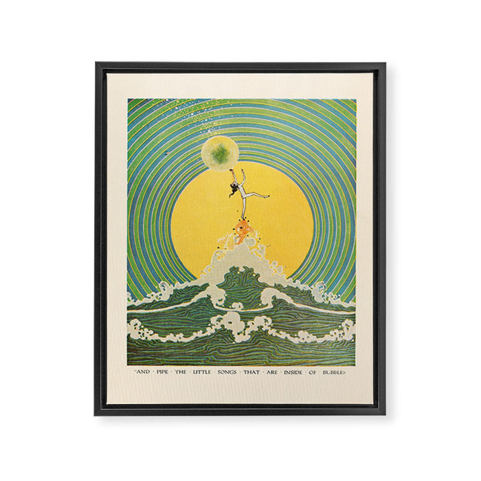 "And Pipe the Little Songs that Are Inside of Bubbles " by Dugald Stewart Walker, 1920 Framed Canvas Print Gallery Image 1