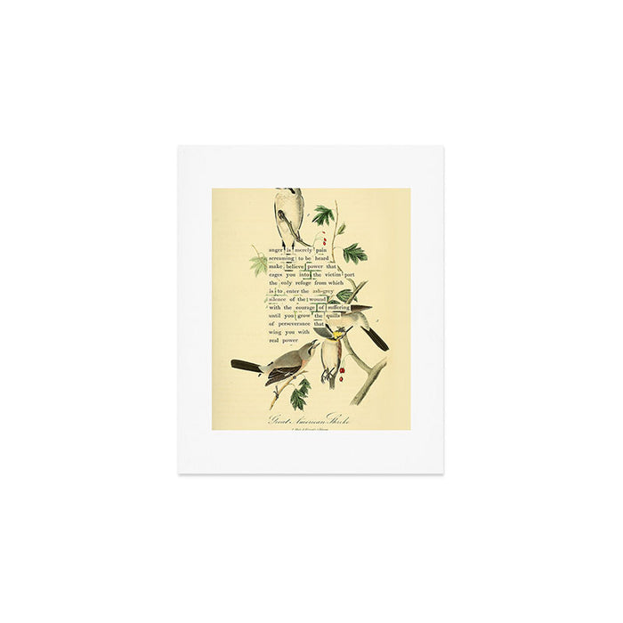 Anger # Great American Shrike Divination from # An Almanac of Birds # Divinations for Uncertain Days Art Print Gallery Image 1