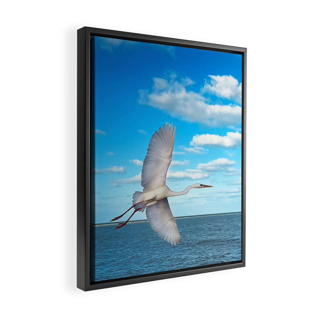 Another Horizon # Great White Heron Framed Canvas Print Gallery Image 2