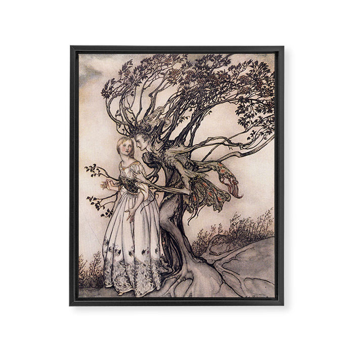 Art by Arthur Rackham from a rare 1917 edition of the Brothers Grimm fairy tales Framed Canvas Print Gallery Image 1
