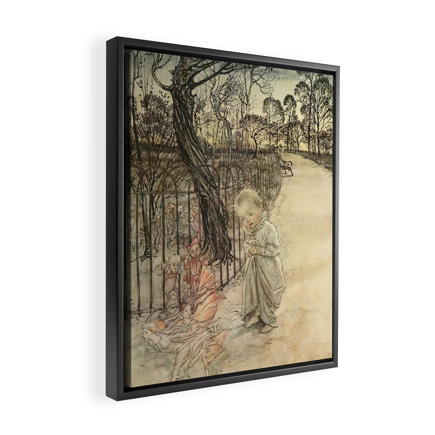 Art by Arthur Rackham from "PeterPan in Kensington Gardens," 1906 Framed Canvas Print Gallery Image 2