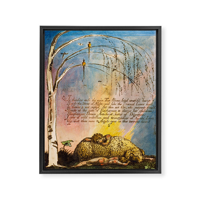 Art from "America: A Prophecy" by William Blake (1793) Framed Canvas Print Gallery Image 6