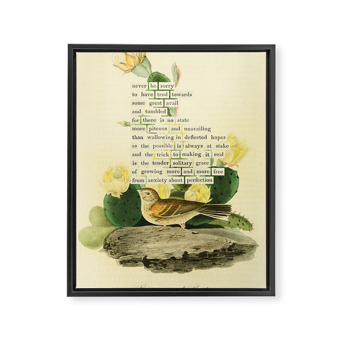 Bay-winged Bunting Divination from # An Almanac of Birds # Divinations for Uncertain Days Framed Canvas Print Gallery Image 1