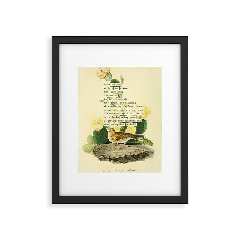 Bay-winged Bunting Divination from # An Almanac of Birds # Divinations for Uncertain Days Framed Art Print Gallery Image 5