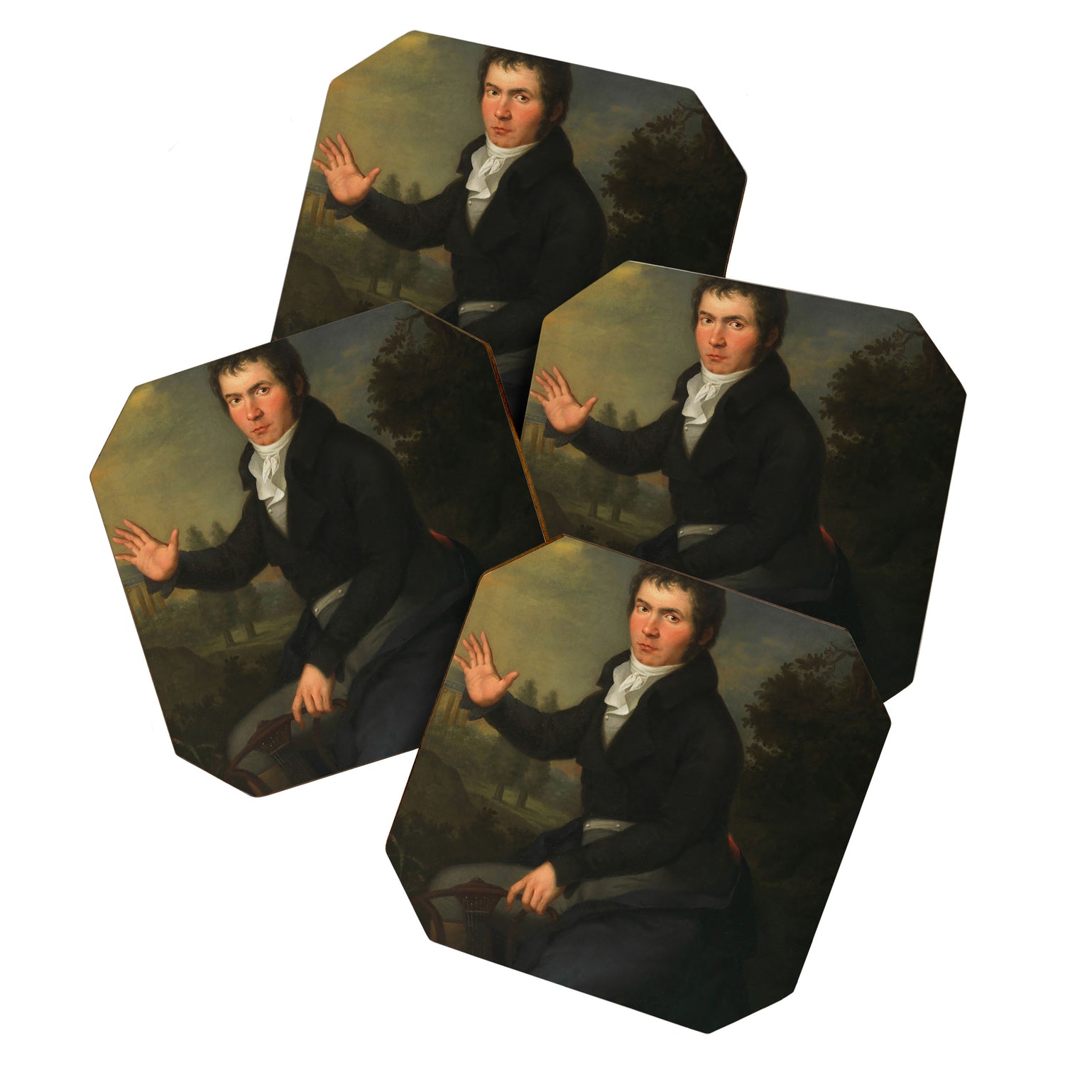 Beethoven by Josef Willibrord Mähler circa 1804-1805 Coaster Gallery Image 1