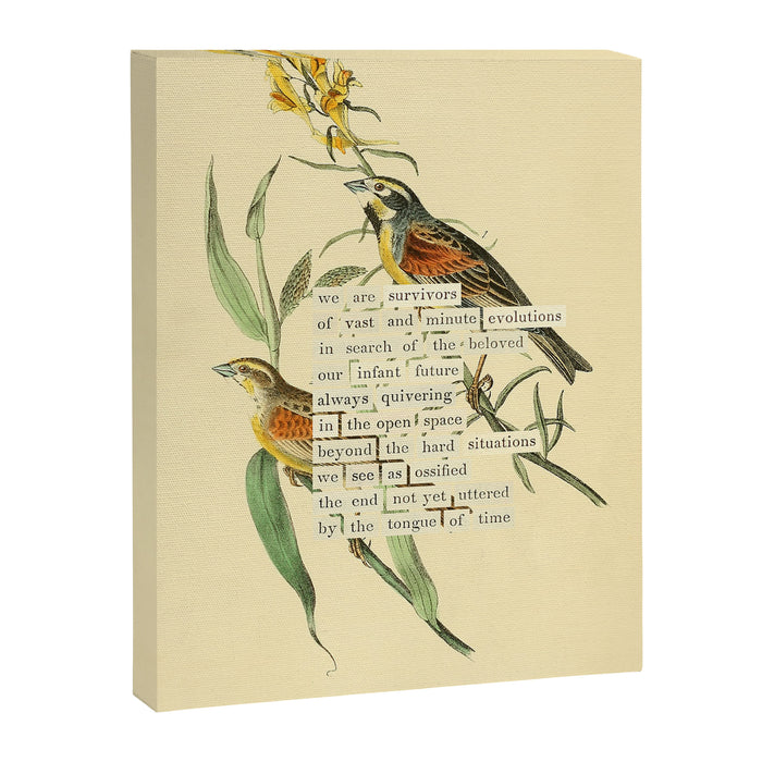 Bird Divinations: Black-throated Bunting (about: almanacofbirds.org) Canvas Print Gallery Image 1