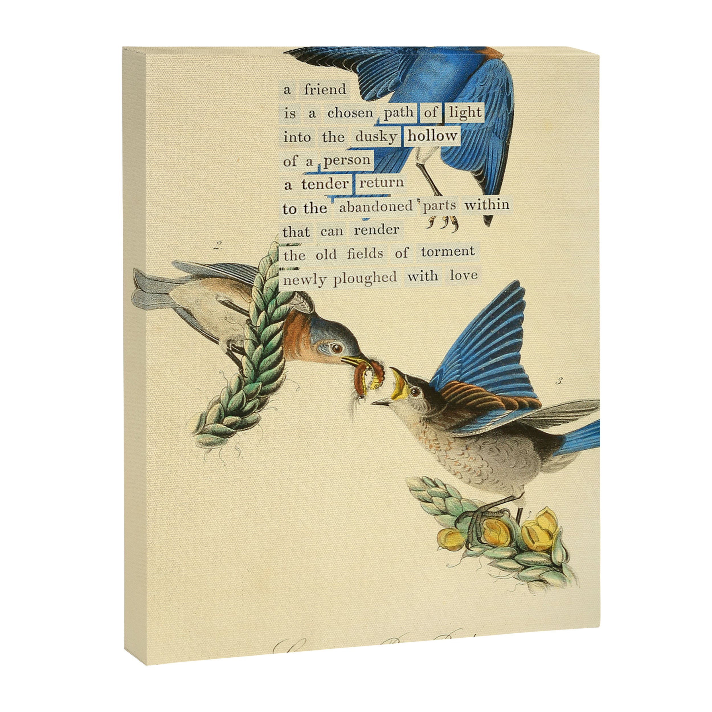 Bird Divinations: Blue Bird (about: almanacofbirds.org) Canvas Print Gallery Image 6