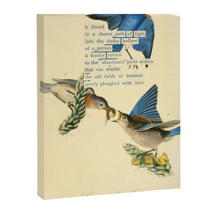 Bird Divinations: Blue Bird (about: almanacofbirds.org) Canvas Print Gallery Image 1
