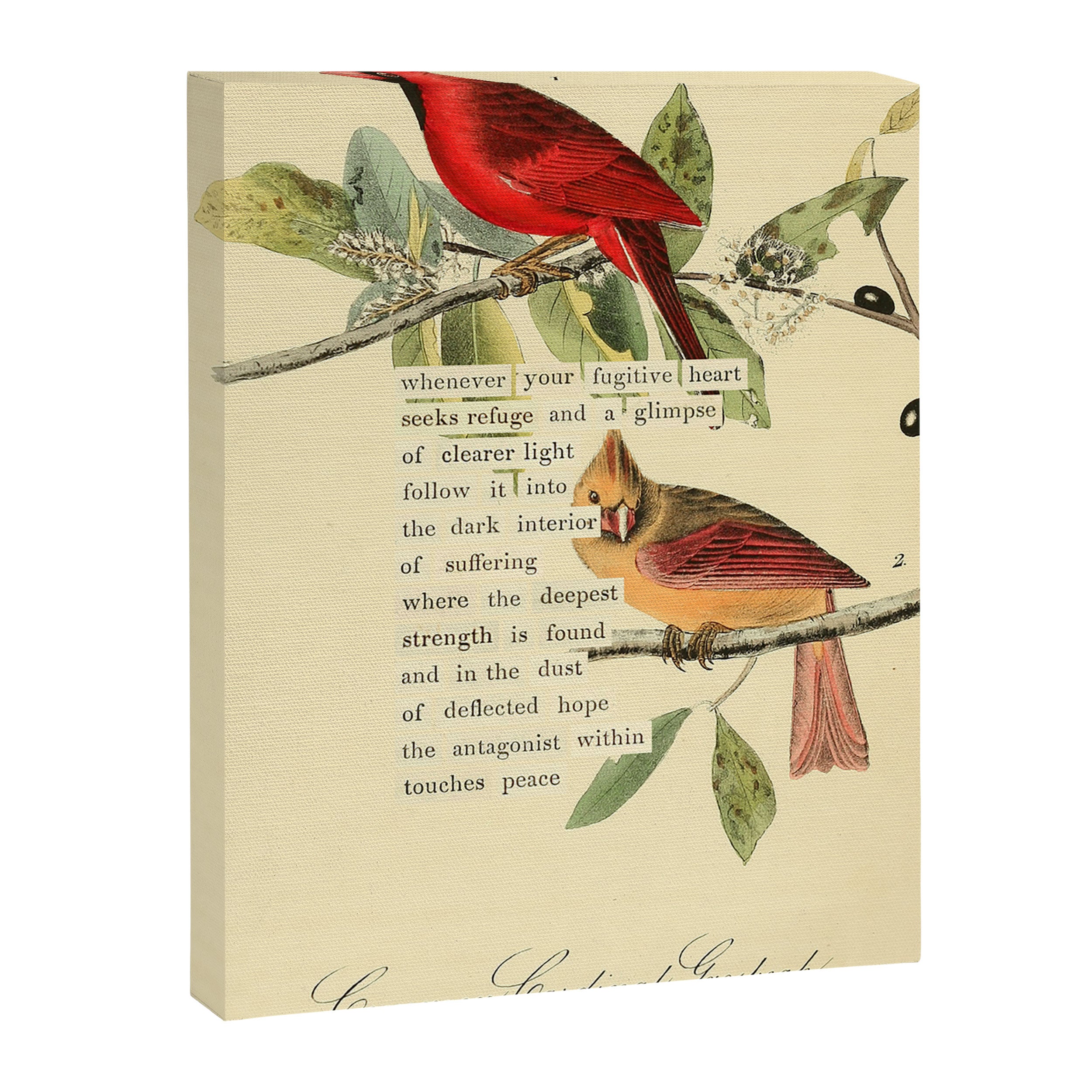 Bird Divinations: Cardinal (about: almanacofbirds.org) Canvas Print Gallery Image 6