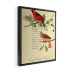 Bird Divinations: Cardinal (about: almanacofbirds.org) Framed Canvas Print Gallery Image 2
