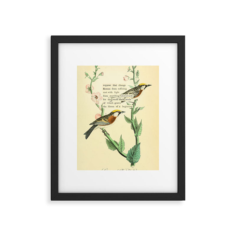 Bird Divinations: Chestnut-Sided Wood Warbler (about: almanacofbirds.org) Framed Art Print Gallery Image 4