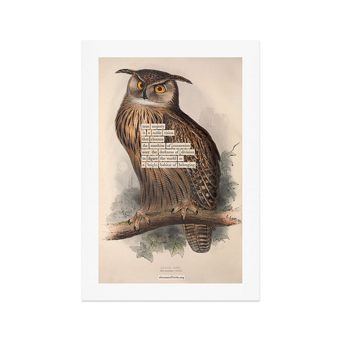 Bird Divinations: Eagle Owl (about: almanacofbirds.org) Art Print Gallery Image 1
