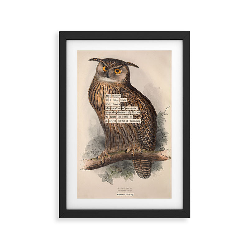 Bird Divinations: Eagle Owl (about: almanacofbirds.org) Framed Art Print Gallery Image 2