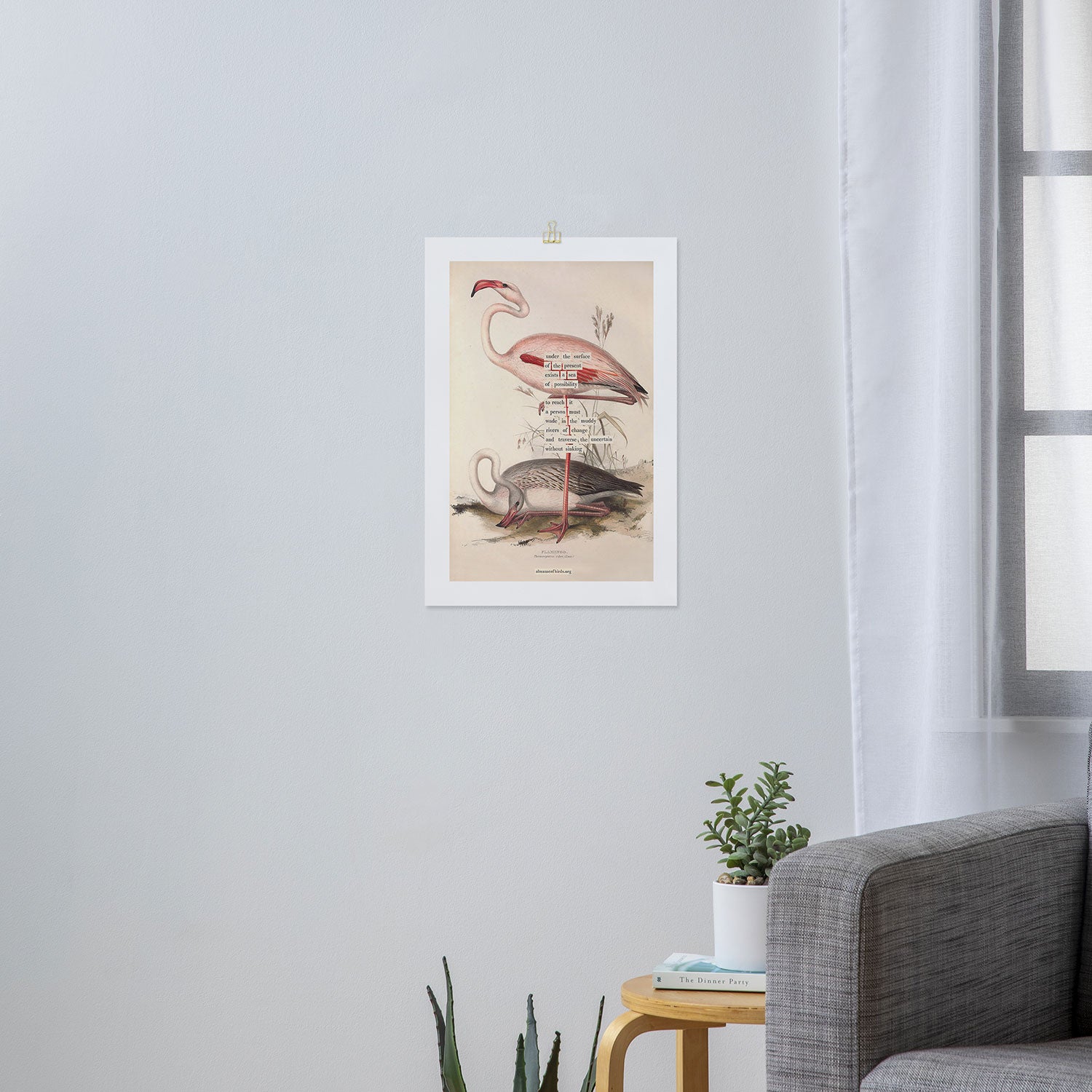 Bird Divinations: Flamingo (about: almanacofbirds.org) Art Print Gallery Image 3