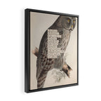 Bird Divinations: Great Cinereous Owl (about: almanacofbirds.org) Framed Canvas Print Gallery Image 2