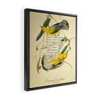 Bird Divinations: Prothonotary swamp warbler (about: almanacofbirds.org) Framed Canvas Print Gallery Image 2