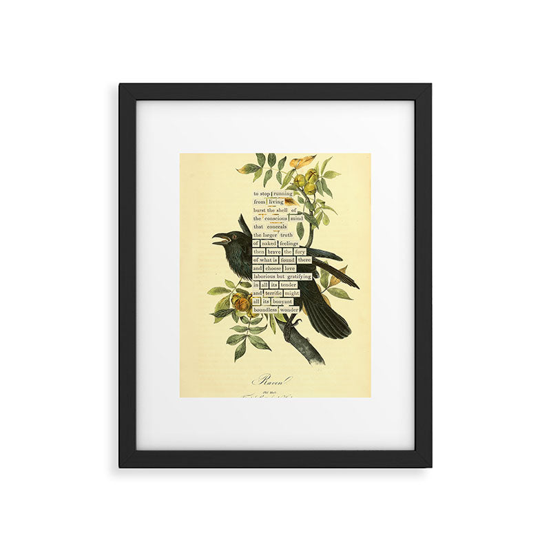 Bird Divinations: Raven (about: almanacofbirds.org) Framed Art Print Gallery Image 5