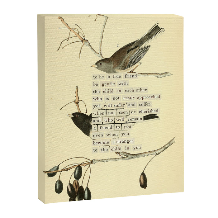 Bird Divinations: Snow Bird (about: almanacofbirds.org) Canvas Print Gallery Image 1
