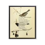 Bird Divinations: Snow Bird (about: almanacofbirds.org) Framed Canvas Print Gallery Image 6