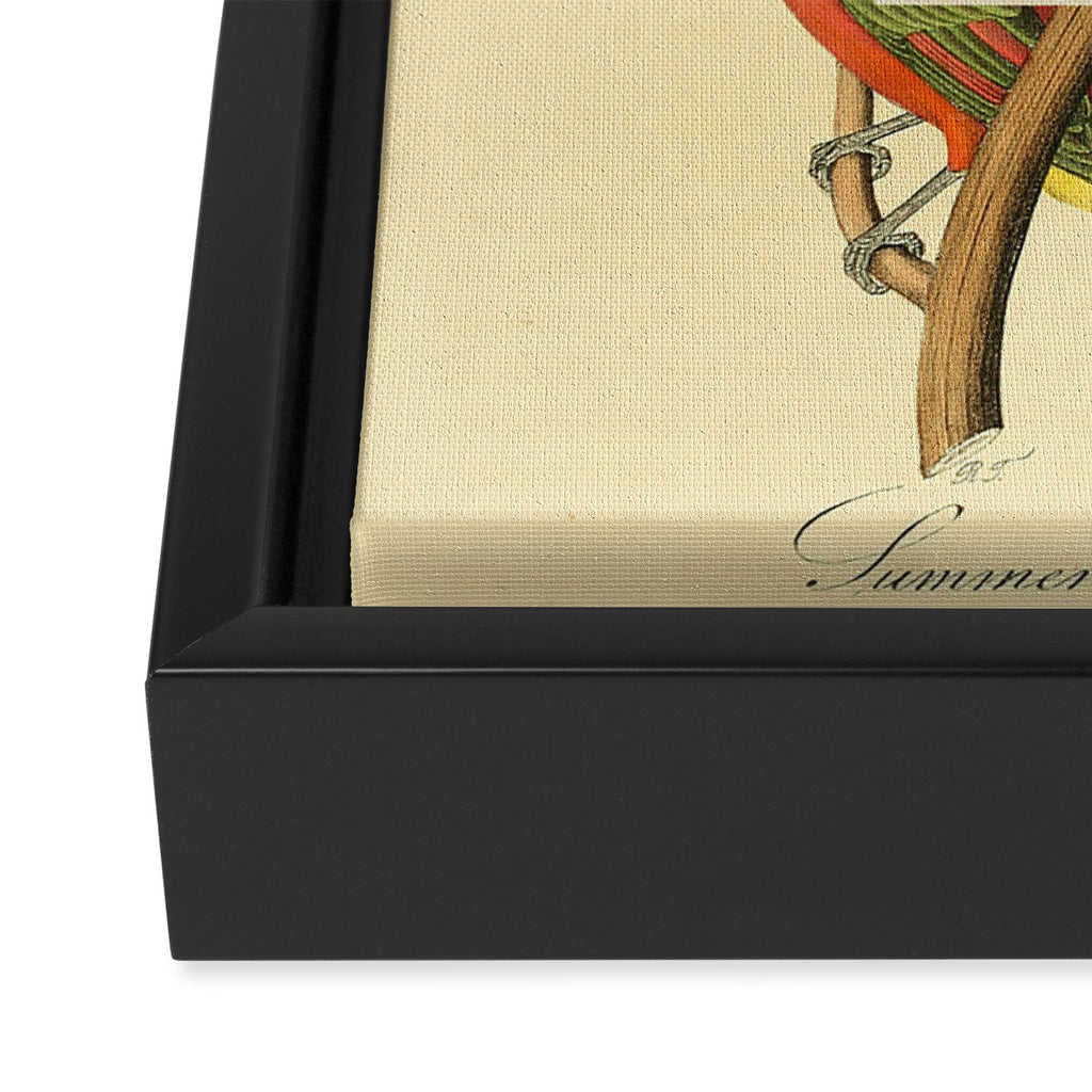Bird Divinations: Summer Red-bird (about: almanacofbirds.org)  Framed Canvas Print Gallery Image 3