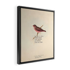Bird Divinations: Vinous Grosbeak (about: almanacofbirds.org) Framed Canvas Print Gallery Image 2