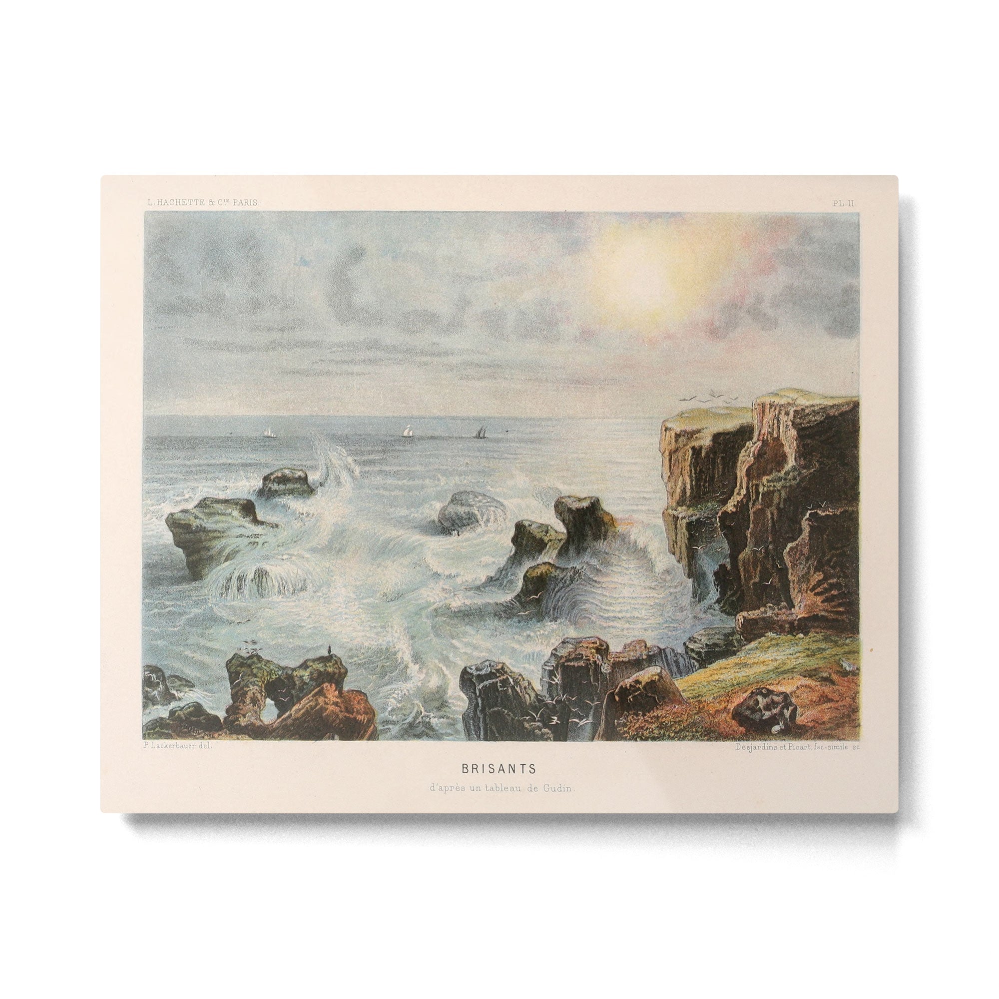 Breaking waves from "Le Monde de la Mer," 1866 (benefitting The Nature Conservancy) Metal Print Gallery Image 4