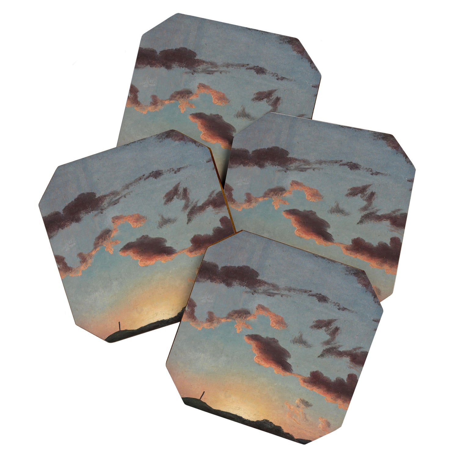"Cloud Study" by Knud Baade, 1838 Coaster Gallery Image 1