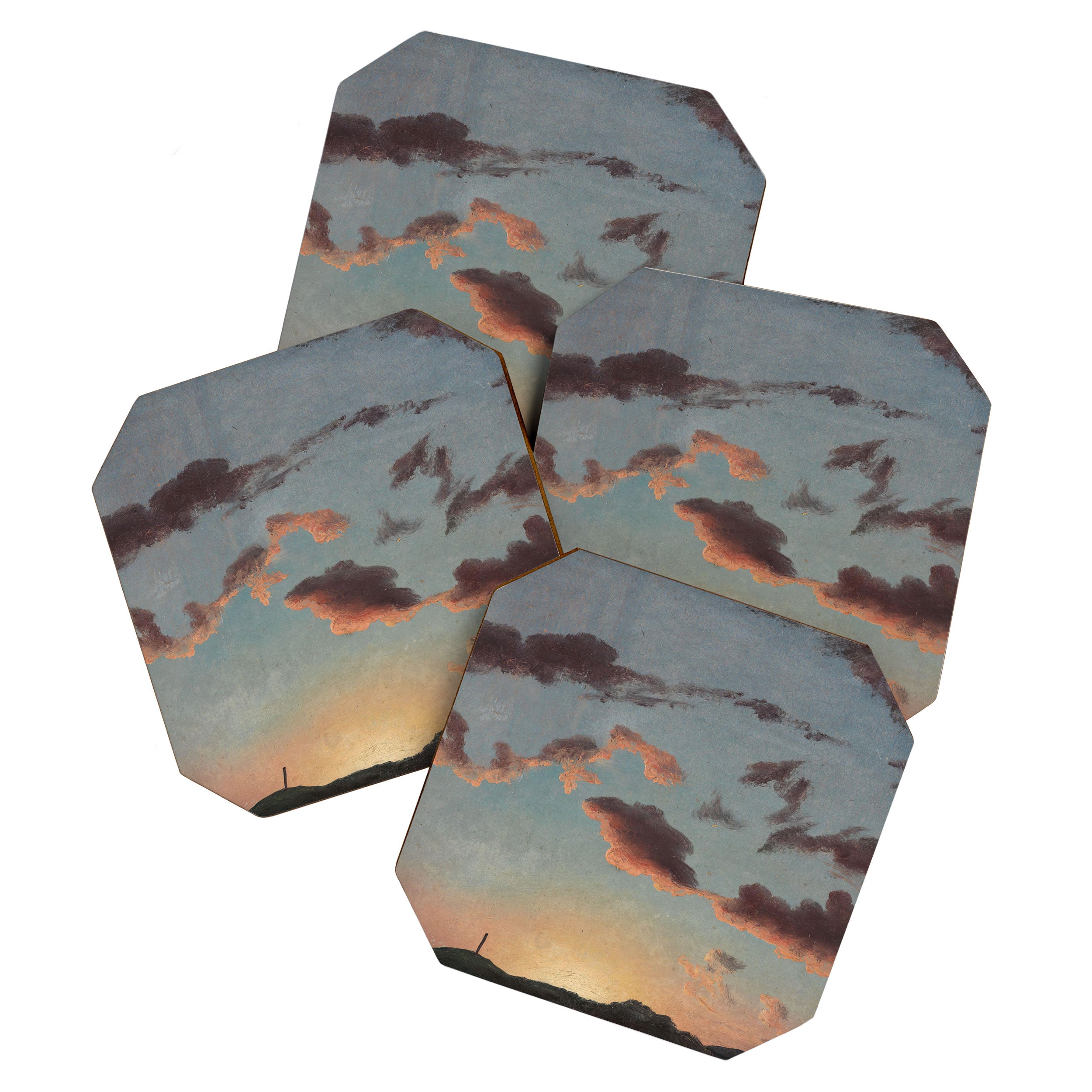 "Cloud Study" by Knud Baade, 1838 Coaster Gallery Image 1