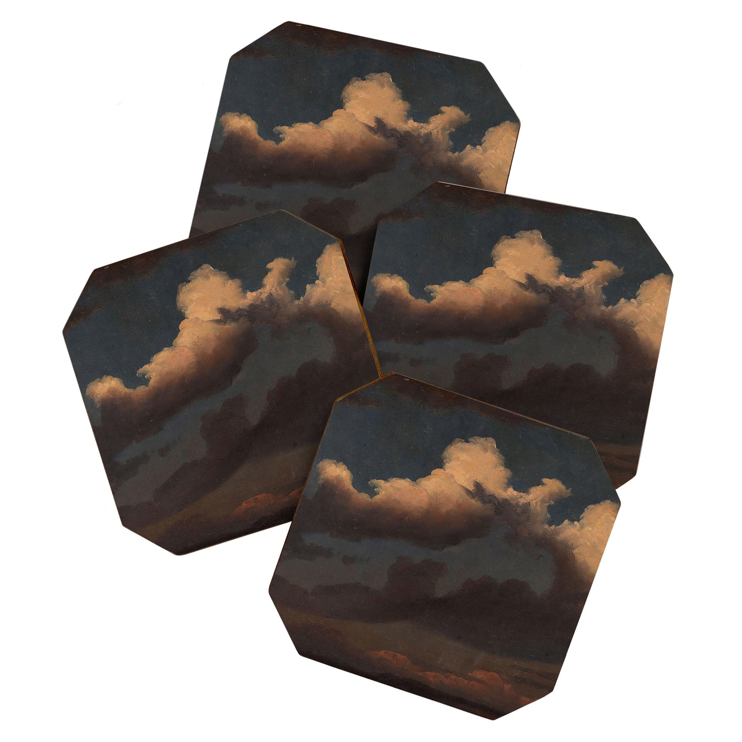"Cloud Study" by Knud Baade, 1843 Coaster Gallery Image 1