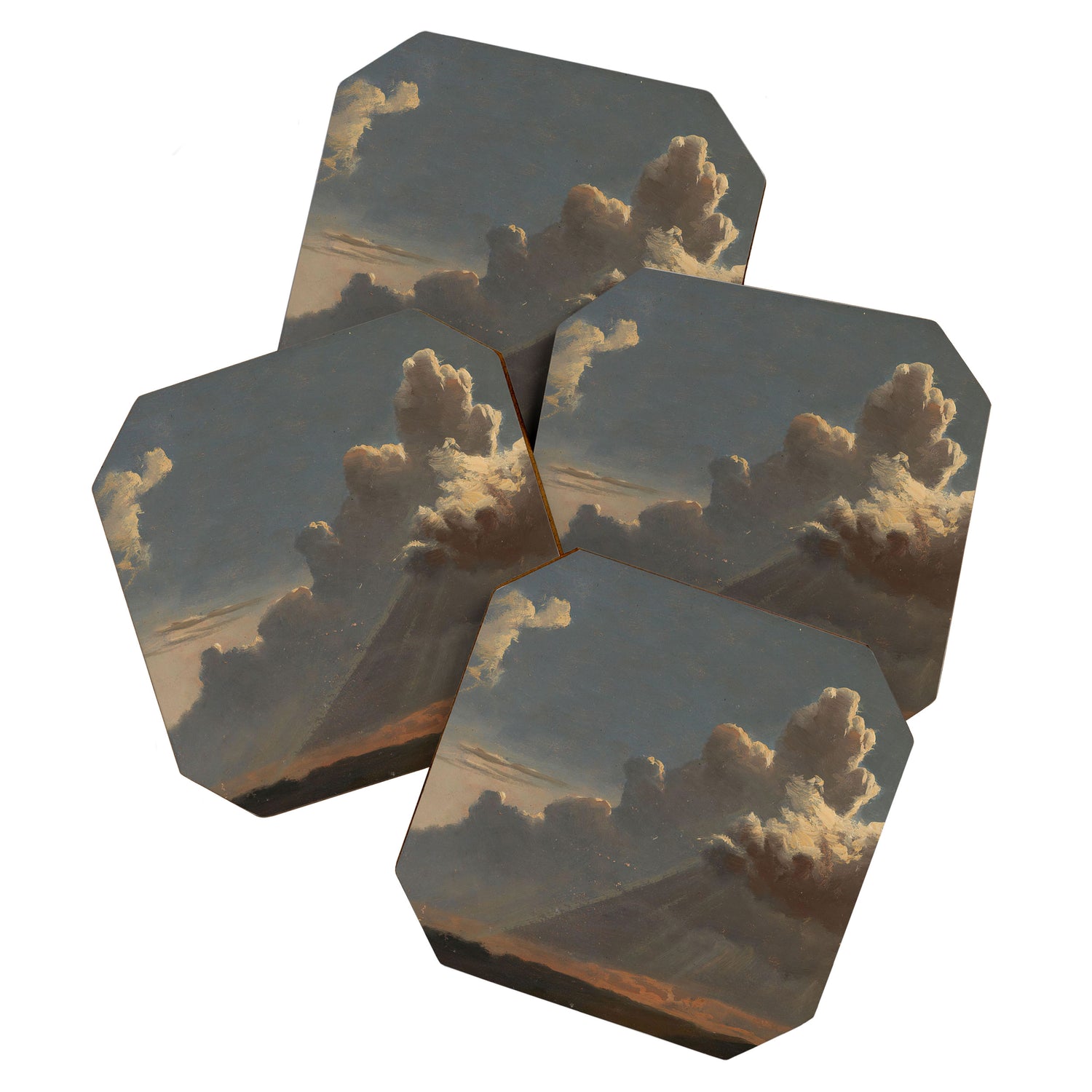 "Cloud Study" by Knud Baade, circa 1830s Coaster Gallery Image 1