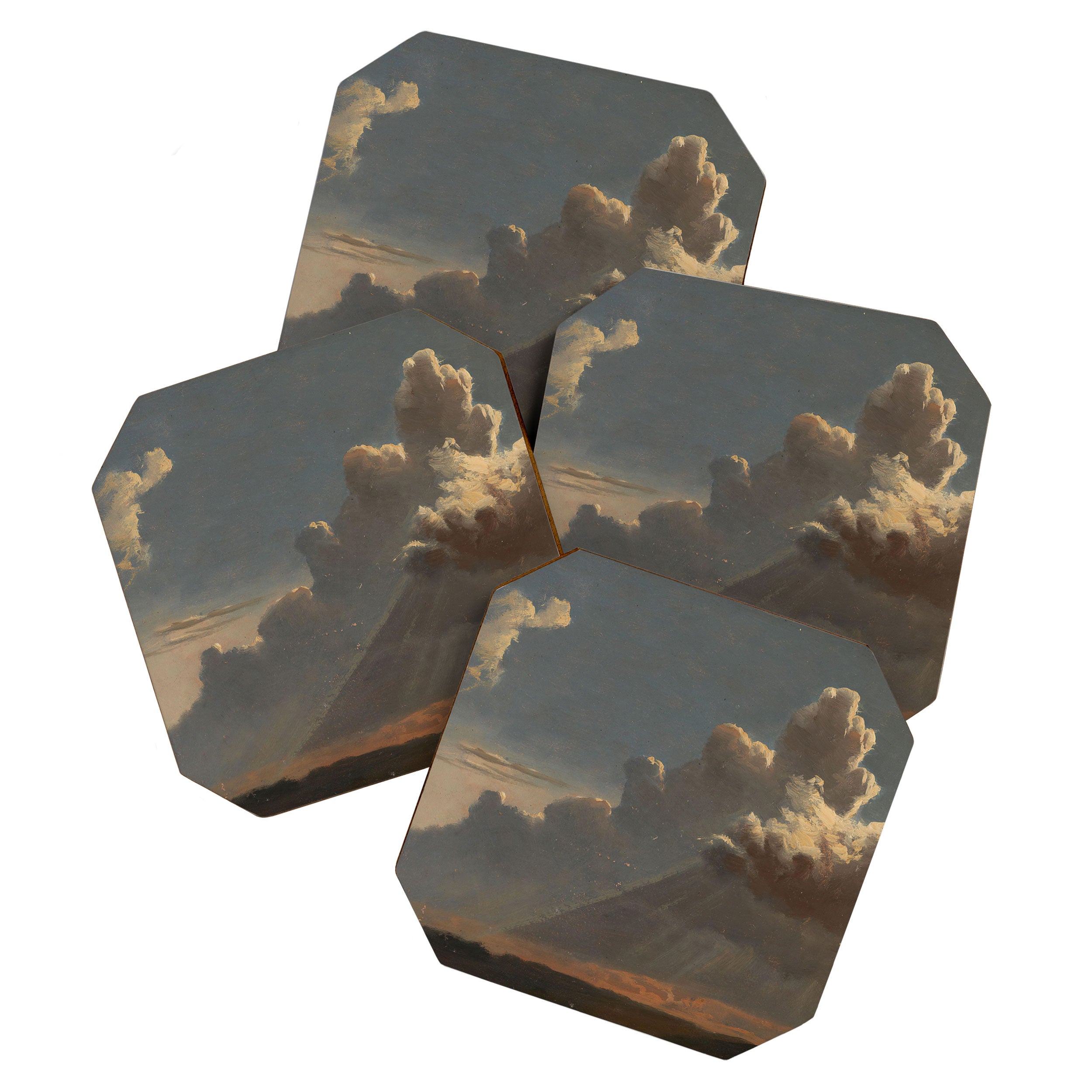 "Cloud Study" by Knud Baade, circa 1830s Coaster Gallery Image 1
