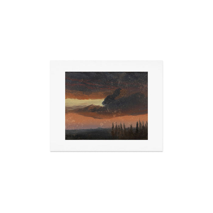 "Cloud Study over Poplars" by Knud Baade, circa 1830s-1840s Art Print Gallery Image 1