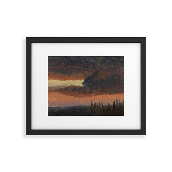 "Cloud Study over Poplars" by Knud Baade, circa 1830s-1840s Framed Art Print Gallery Image 1