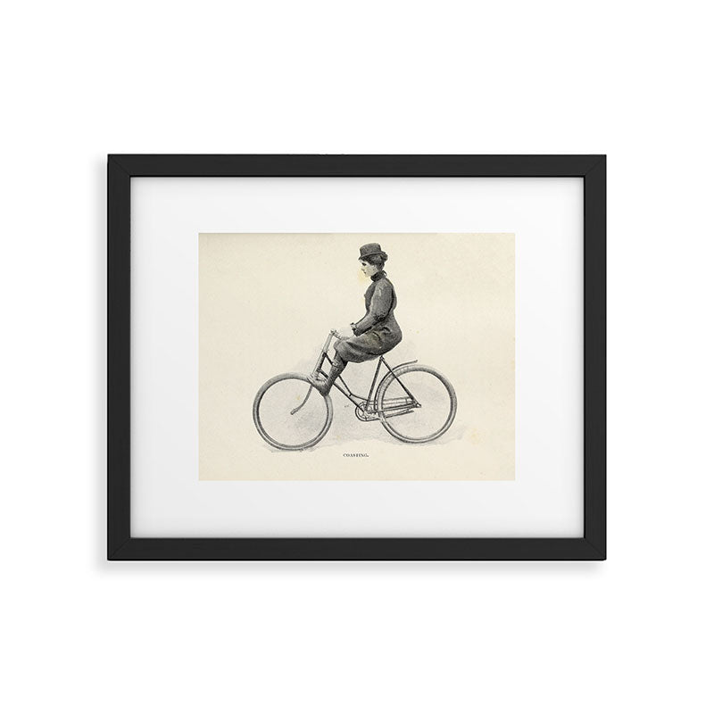 "Coasting" from "Bicycling for Ladies" by Maria E. Ward, 1896 Framed Art Print Gallery Image 5