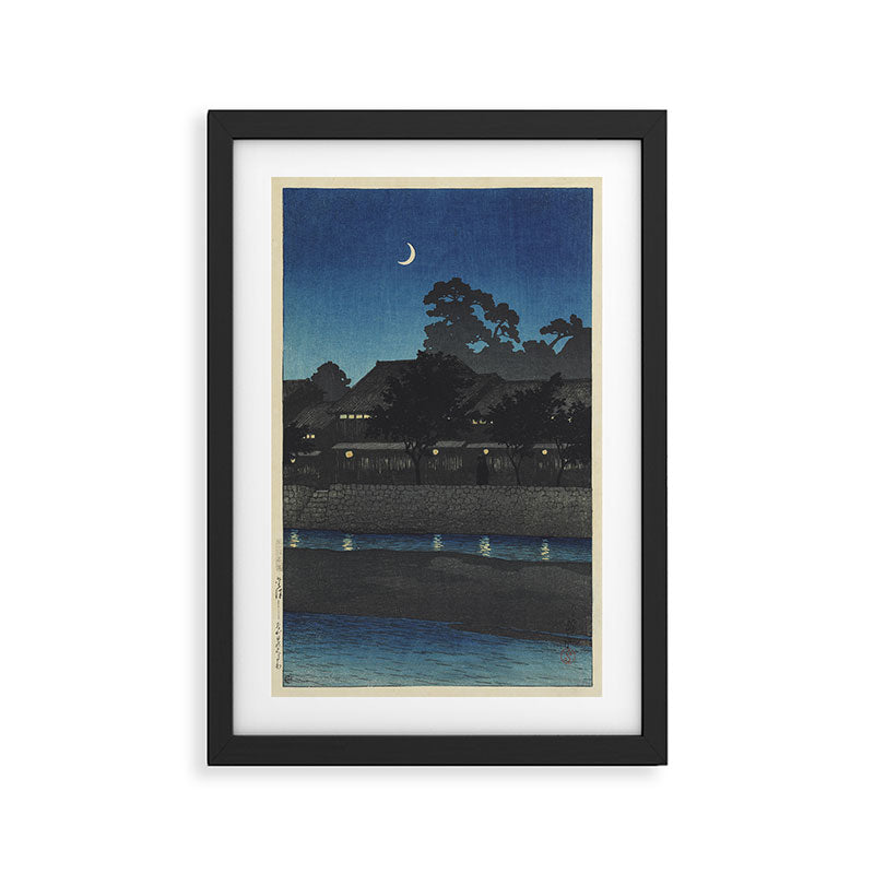 "Crescent Moon and Tea Houses, Kanazawa" by Hasui Kawase, 1920s Framed Art Print Gallery Image 2