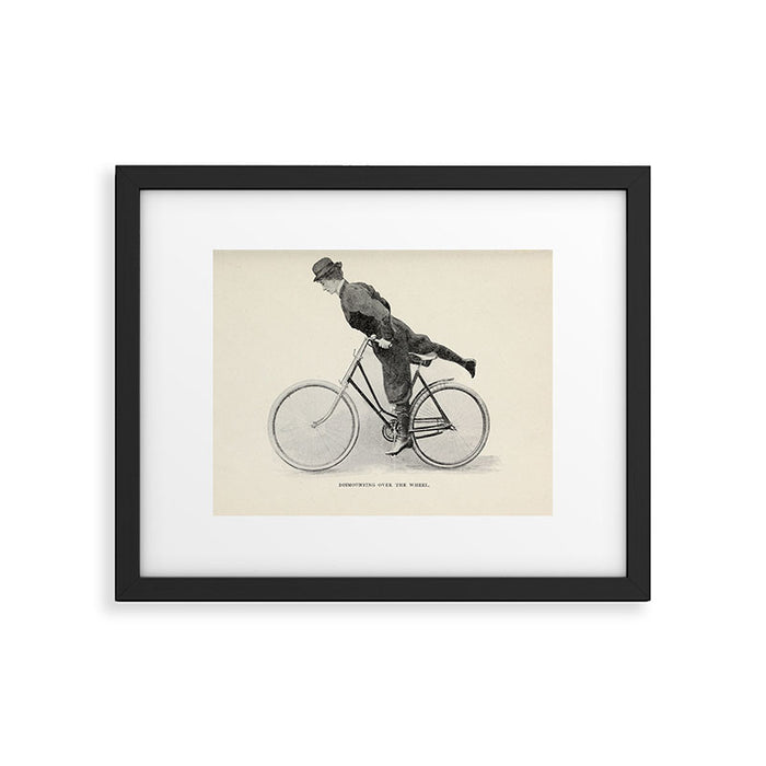 "Dismounting Over the Wheel" from "Bicycling for Ladies" by Maria E. Ward, 1896 Framed Art Print Gallery Image 1