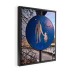 Father and daughter sign in Italian mountain town Framed Canvas Print Gallery Image 2