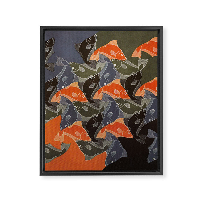 Fish ("Regular Divisions of the Plane Drawing #20") by M.C. Escher Framed Canvas Print Gallery Image 8