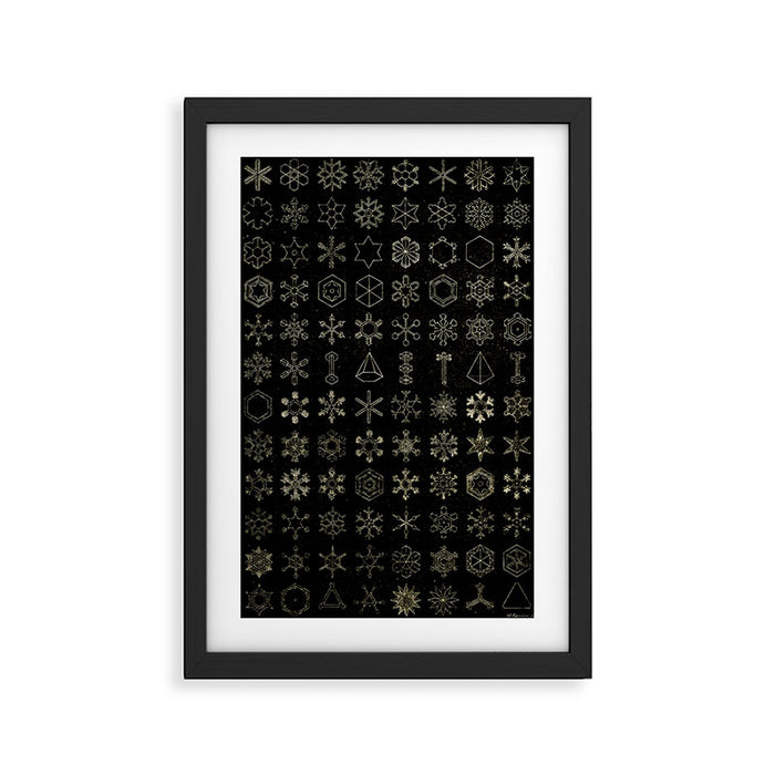 Forms of snow crystals from "The Forces of Nature" (1877) Framed Art Print Gallery Image 1