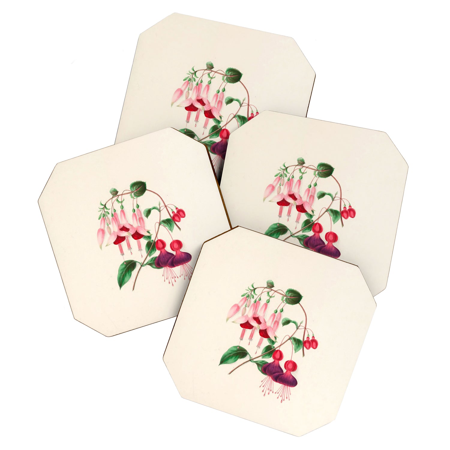  Fuchsia from "Floral Belles" by Clarissa Munger Badger, 1866 (benefitting The Nature Conservancy) Coaster Gallery Image 1