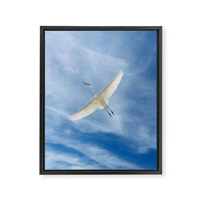 Gabriel # Great White Heron Framed Canvas Print Gallery Image 1