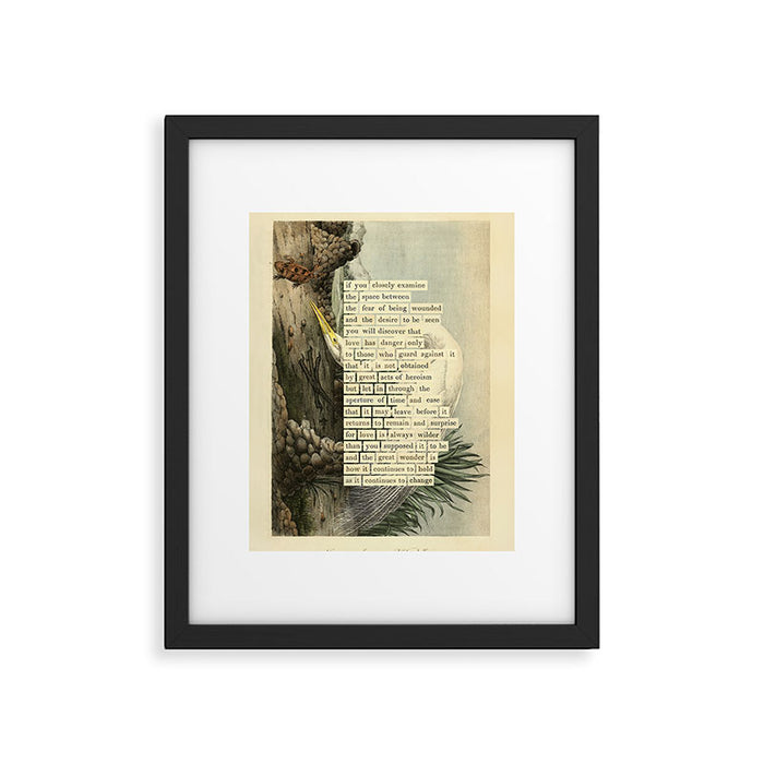 Great White Egret Divination from # An Almanac of Birds # Divinations for Uncertain Days Framed Art Print Gallery Image 1