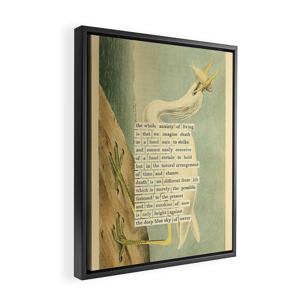 Great White Heron Divination from # An Almanac of Birds # Divinations for Uncertain Days Framed Canvas Print Gallery Image 2