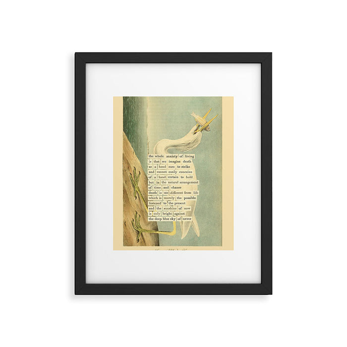 Great White Heron Divination from # An Almanac of Birds # Divinations for Uncertain Days Framed Art Print Gallery Image 1