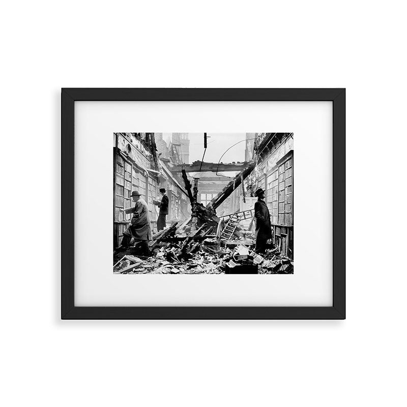 Holland House library after the blitz (London, 1940) Framed Art Print Gallery Image 5